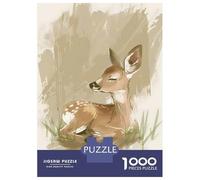 Rompecabezas Para Adolescentes De 1000 Piezas Sleeping Baby Deer Nursery Illustration Rompecabezas Para Adultos Juguete Decoración De Pared Carrera De Velocidad Manual Desafío Educativo 52x38cm/1000pc