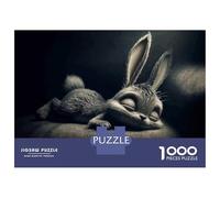Rompecabezas para Adolescentes De 1000 Piezas Sleeping Bunny Illustration Rompecabezas para Adultos Juegos Relajantes Decoración Cumpleaños 70x50cm/1000pcs