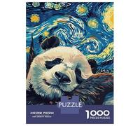Rompecabezas para Adolescentes De 1000 Piezas Sleeping Panda in Starry Night Style Rompecabezas para Adolescentes Juegos Relajantes para La Diversión Familiar Juego Desafiante Regalos 70x50cm/1000pcs