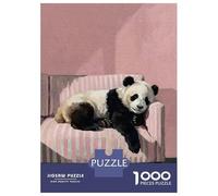 Rompecabezas para Adolescentes De 1000 Piezas Sleeping Panda on Striped Couch Rompecabezas para Adultos Juego Práctico Pero Divertido Y Humorístico Regalo De Cumpleaños, Regalos, 52x38cm/1000pcs