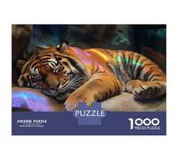 Rompecabezas para Adolescentes De 1000 Piezas Sleeping Tiger with Rainbow Light Rompecabezas para Adultos Juegos Relajantes Regalos para Mujeres Ayuda A Ejercitar El Cerebro 52x38cm/1000pcs