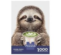 Rompecabezas para Adolescentes De 1000 Piezas Sloth Enjoying Matcha Latte Rompecabezas para Adultos Juegos Relajantes Regalos para Mujeres Ayuda A Ejercitar El Cerebro 38x26cm/1000pcs