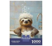 Rompecabezas para Adolescentes De 1000 Piezas Sloth Taking A Bath Rompecabezas para Adultos Juegos Familiares Alivia El Estrés Regalos De Cumpleaños Y Únicos 70x50cm/1000pcs