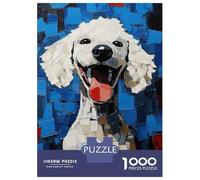 Rompecabezas para Adolescentes De 1000 Piezas Smiling Poodle Painting Rompecabezas para Adultos Juguetes Antiestrés Arte De Pared Regalos De Cumpleaños Y Únicos 38x26cm/1000pcs