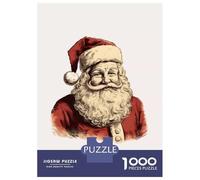 Rompecabezas para Adolescentes De 1000 Piezas Smiling Santa Claus Illustration Rompecabezas para Adultos Juego De Ingenio Decoración De Pared Regalos para Reducir El Estrés 52x38cm/1000pcs