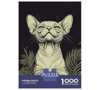 Rompecabezas para Adolescentes De 1000 Piezas Smiling Sphynx Cat Rompecabezas Juguetes DIY Alivia El Estrés Interacción Entre Padres E Hijos 52x38cm/1000pcs