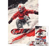 Rompecabezas para Adolescentes de 1000 Piezas Snowboarder en acción decoración del hogar Juguetes Regalo Divertido Juego Educativo Actividades Divertidas en casa tamaño 50x75cm