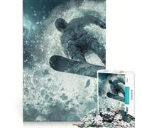 Rompecabezas para Adolescentes de 1000 Piezas Snowboarder en Vuelo Juguetes antiestrés desafío difícil fortalece el Amor Entre Parejas 38x26cm
