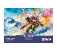 Rompecabezas para Adolescentes De 1000 Piezas Snowboarder in Action with Colorful Splashes Rompecabezas Juegos Relajantes Pero Divertidos Y Humorísticos Cumpleaños 52x38cm/1000pcs