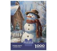 Rompecabezas para Adolescentes De 1000 Piezas Snowman Winter Christmas Scene Rompecabezas para Adultos Juegos Relajantes Decoración del Hogar 38x26cm/1000pcs