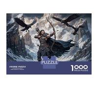 Rompecabezas para Adolescentes De 1000 Piezas Snowy Mountain Archer with Ravens Rompecabezas Juguetes DIY Alivia El Estrés Interacción Entre Padres E Hijos 70x50cm/1000pcs