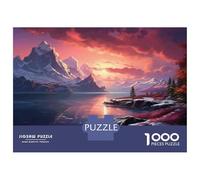 Rompecabezas para Adolescentes De 1000 Piezas Snowy Mountain Sunset Landscape Rompecabezas para Adultos Juegos Relajantes Corte De Precisión Diversión En Casa Actividades, 52x38cm/1000pcs