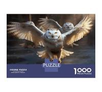 Rompecabezas para Adolescentes De 1000 Piezas Snowy Owl Art Print Rompecabezas para Adultos Juegos Relajantes Desafío Difícil Cumpleaños 70x50cm/1000pcs