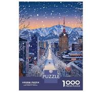 Rompecabezas para Adolescentes De 1000 Piezas Snowy Sapporo Cityscape Rompecabezas para Adolescentes Juegos Relajantes Alivia El Estrés 52x38cm/1000pcs
