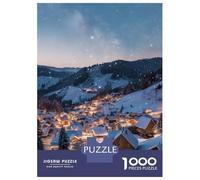 Rompecabezas para Adolescentes De 1000 Piezas Snowy Winter Village Rompecabezas Juguetes Antiestrés Corte De Precisión Cumpleaños 38x26cm/1000pcs