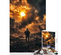 Rompecabezas para Adolescentes de 1000 Piezas Soldado en una Ciudad devastada por la Guerra Juguete Educativo Regalos de cumpleaños Juegos Divertidos Actividades para Disfrutar en casa tamaño 50x75cm