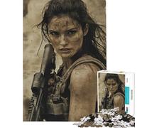 Rompecabezas para Adolescentes de 1000 Piezas Soldado Femenina con Rifle Un Reto para completar Una Obra de Arte Juguete Educativo Apto para Mayores de 14 años (50x75cm)
