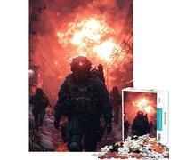 Rompecabezas para Adolescentes de 1000 Piezas Soldados en una Ciudad postapocalíptica Juguetes educativos para Aprender Jugar analizar y desarrollar la lógica Ideas de Regalo (Tamaño 38x26cm)