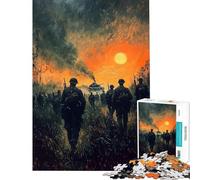 Rompecabezas para Adolescentes de 1000 Piezas Soldados marchando a la Batalla Juego práctico Regalo Ideal para cumpleaños o para Toda la Familia (tamaño 38x26cm)