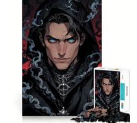 Rompecabezas para Adolescentes de 1000 Piezas Sombras Azules ︰ El nigromante de Hielo Corte Premium Divertido Juego Inteligente Regalo Fácil Tiempo de Juego Pieza de Arte navideña (38x26cm)