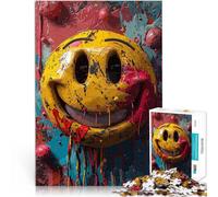 Rompecabezas para Adolescentes de 1000 Piezas Sonrisas Vibrantes, Vibraciones locas Juego de Preguntas Juego de desafío único 75x50cm