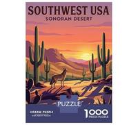 Rompecabezas para Adolescentes De 1000 Piezas Southwest USA Sonoran Desert Coyote Rompecabezas para Adultos Juguetes Antiestrés Regalo De Cumpleaños para Cumpleaños, Navidad 70x50cm/1000pcs
