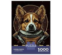Rompecabezas para Adolescentes De 1000 Piezas Space Suit Astronaut Corgi Rompecabezas para Adultos Juego De Ingenio Difícil Difícil Cumpleaños Y Navidad 38x26cm/1000pcs