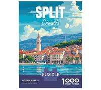 Rompecabezas para Adolescentes De 1000 Piezas Split Croatia Rompecabezas Juegos Relajantes Difícil Difícil Diversión Actividades En Casa, 38x26cm/1000pcs