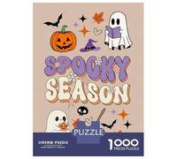 Rompecabezas para Adolescentes De 1000 Piezas Spooky Season Book Ghost Rompecabezas para Adultos Juego De Ingenio Decoración De Pared Difícil Y Desafiante 70x50cm/1000pcs