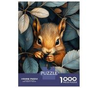 Rompecabezas para Adolescentes De 1000 Piezas Squirrel In Leaves Rompecabezas para Adultos Juguete Decoración De Pared Carrera De Velocidad Manual Desafío Educativo 38x26cm/1000pcs