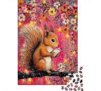Rompecabezas para Adolescentes De 1000 Piezas Squirrel Reading Book Art Print Rompecabezas para Adultos Juegos Relajantes Regalos para Mujeres Regalos De Juegos Desafiantes 38x26cm/1000pcs