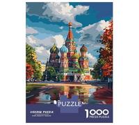 Rompecabezas para Adolescentes De 1000 Piezas St. Basils Cathedral Moscow Rompecabezas para Adultos Juegos Familiares Pero Divertidos Y Humorísticos Desafío Educativo 52x38cm/1000pcs