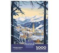 Rompecabezas para Adolescentes De 1000 Piezas St. Moritz Winter Landscape Rompecabezas para Adultos Juegos Relajantes Regalos para Mujeres Regalos De Juegos Desafiantes 38x26cm/1000pcs