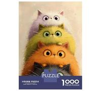 Rompecabezas para Adolescentes De 1000 Piezas Stacked Fluffy Cats Digital Art Rompecabezas para Adultos Juego Familiar Regalos para Mujeres Cumpleaños Y Navidad 38x26cm/1000pcs