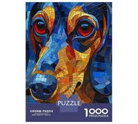Rompecabezas para Adolescentes De 1000 Piezas Stained Glass Dog Wall Art Rompecabezas Juegos Relajantes Difícil Difícil Diversión Actividades En Casa, 52x38cm/1000pcs
