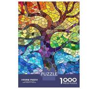 Rompecabezas para Adolescentes De 1000 Piezas Stained Glass Tree of Life Rompecabezas para Adultos Juegos Familiares Análisis Y Lógica Cumpleaños Y Navidad 70x50cm/1000pcs