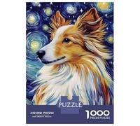 Rompecabezas para Adolescentes De 1000 Piezas Starry Dog Art Rompecabezas para Adultos Juguetes Antiestrés Decoración De Pared Interacción Entre Padres E Hijos 52x38cm/1000pcs