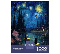 Rompecabezas para Adolescentes De 1000 Piezas Starry Night Cats on Toast Rompecabezas para Adultos Juegos Relajantes Análisis Y Lógica Difícil Y Desafiante 70x50cm/1000pcs