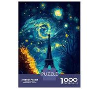 Rompecabezas para Adolescentes De 1000 Piezas Starry Night Paris Rompecabezas para Adultos Juguetes De Bricolaje Análisis Y Lógica Regalo De Cumpleaños, Regalos, 38x26cm/1000pcs