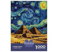 Rompecabezas para Adolescentes De 1000 Piezas Starry Night Pyramids of Giza Rompecabezas para Adultos Juego Familiar Pero Divertido Y Humorístico Actividades Divertidas En Casa 52x38cm/1000pcs