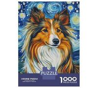 Rompecabezas para Adolescentes De 1000 Piezas Starry Sheltie Portrait Rompecabezas Juego De Ingenio Decoración Perfecta Regalos Y Cumpleaños Únicos 52x38cm/1000pcs