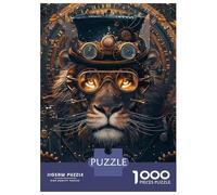 Rompecabezas para Adolescentes De 1000 Piezas Steampunk Animal Lion Rompecabezas para Adolescentes Juego Práctico Desafío Difícil Desafiante De Completar 52x38cm/1000pcs