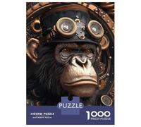 Rompecabezas para Adolescentes De 1000 Piezas Steampunk Chimp Ape Animal Rompecabezas para Adolescentes Juegos Relajantes para La Diversión Familiar Juego Desafiante Regalos 70x50cm/1000pcs