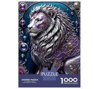 Rompecabezas para Adolescentes De 1000 Piezas Steampunk Metal Lion Rompecabezas para Adultos Juguetes De Bricolaje Análisis Y Lógica Regalo De Cumpleaños, Regalos, 38x26cm/1000pcs