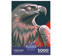 Rompecabezas para Adolescentes De 1000 Piezas Stylized Eagle Portrait with Red Accents Rompecabezas para Adultos Juegos Familiares Desafío Difícil Regalos De Cumpleaños Y Únicos 38x26cm/1000pcs