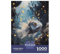 Rompecabezas para Adolescentes De 1000 Piezas Stylized Fish in Underwater Scene Rompecabezas para Adultos Juego De Ingenio Decoración De Pared Difícil Y Desafiante 52x38cm/1000pcs