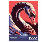 Rompecabezas para Adolescentes De 1000 Piezas Stylized Swan Illustration Rompecabezas para Adultos Juego De Ingenio Decoración De Pared Regalos para Reducir El Estrés 70x50cm/1000pcs