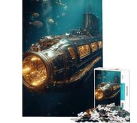 Rompecabezas para Adolescentes de 1000 Piezas Submarino Steampunk Juego desafiante Juguete para ejercitar la Mente Juego difícil excelente Regalo y Juguete (tamaño 50x75cm)