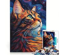 Rompecabezas para Adolescentes de 1000 Piezas Sueños de Gato Cósmico, Juguete Educativo, para la diversión Familiar, para Fortalecer el Amor Entre Parejas 38x52cm