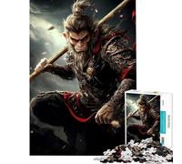 Rompecabezas para Adolescentes de 1000 Piezas Sun Wukong Golden Stick para Juegos educativos desafío Juguete para Toda la Familia desafío difícil Gran Regalo para los Amantes de los Juegos (38x26cm)